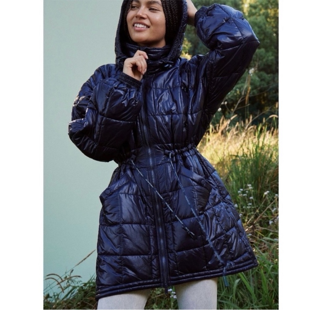 FP Movement by Free People Patricia Packable Puffer Jacket Navy Blue Size Medium